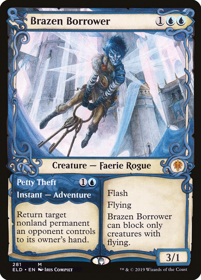 MTG Card Title: Brazen Borrower // Petty Theft ELD/281