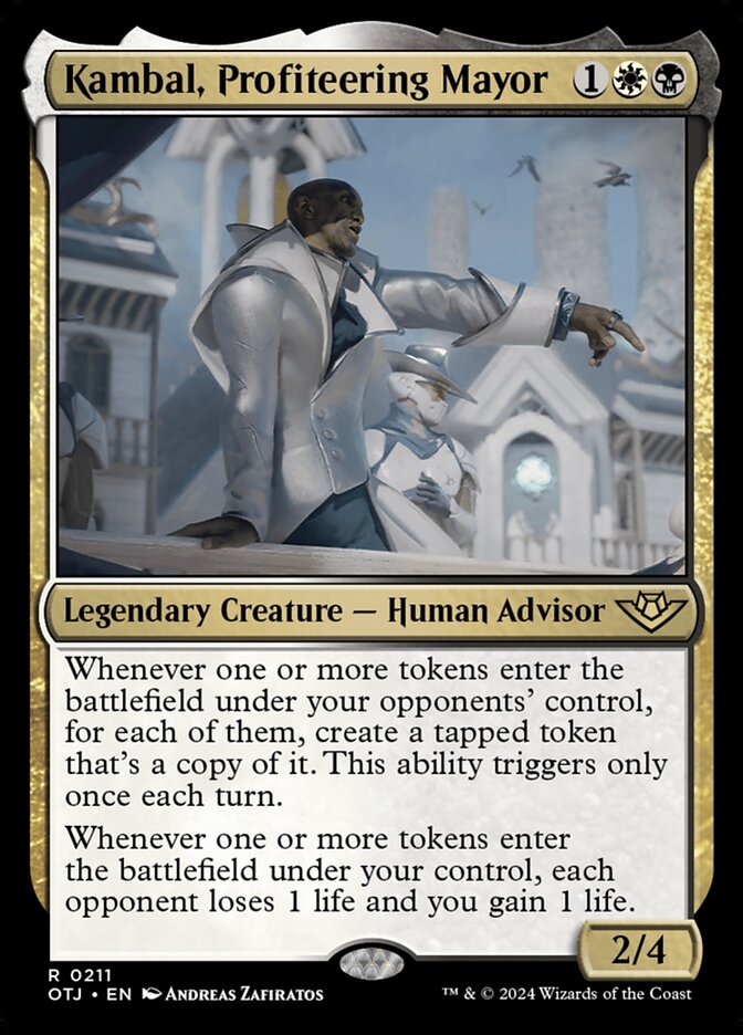 MTG Card Title: Kambal, Profiteering Mayor OTJ/211
