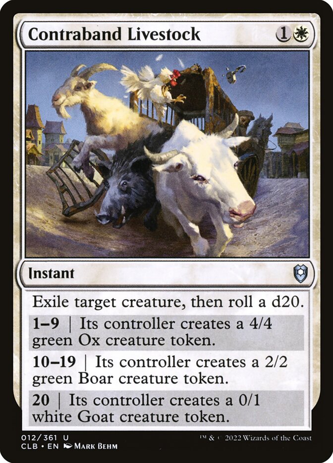 MTG Card Title: Contraband Livestock CLB/12