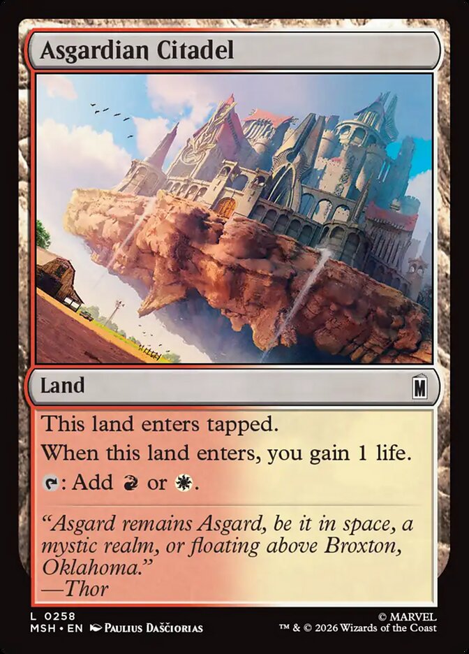 MTG Card Title: Asgardian Citadel MSH/258
