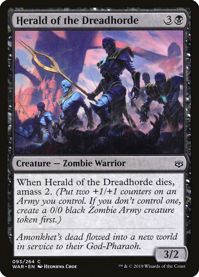 MTG Card Title: Herald of the Dreadhorde WAR/93