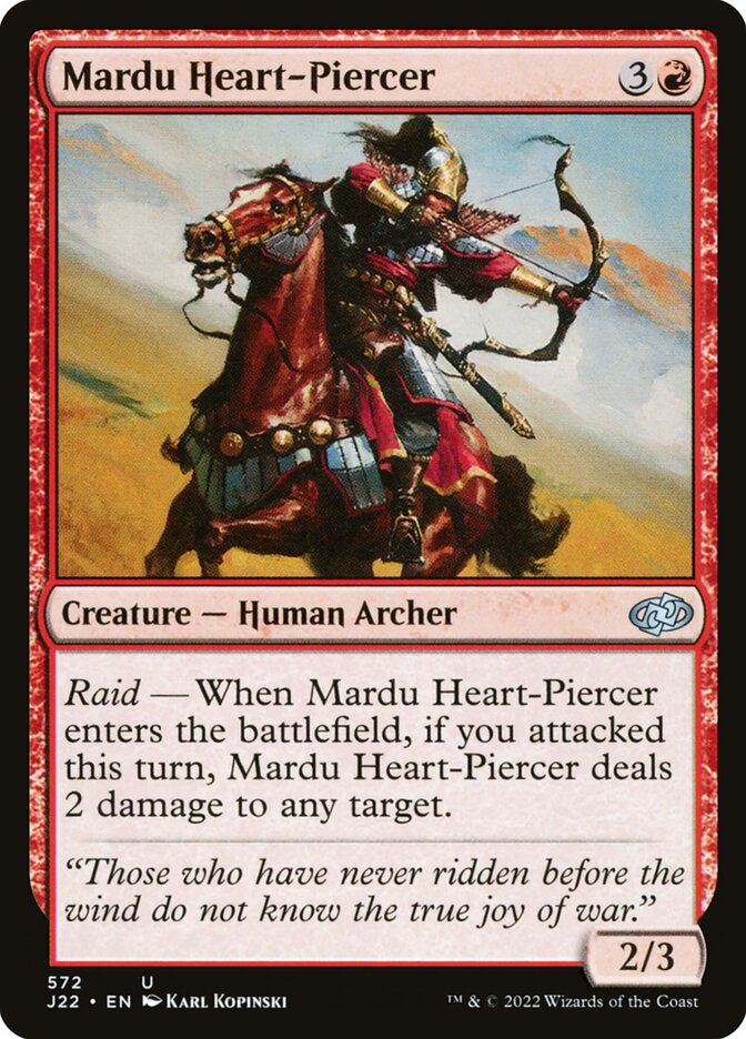 MTG Card Title: Mardu Heart-Piercer J22/572