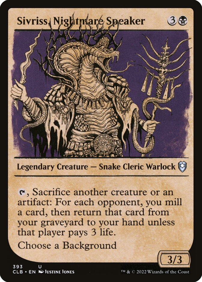 MTG Card Title: Sivriss, Nightmare Speaker CLB/393