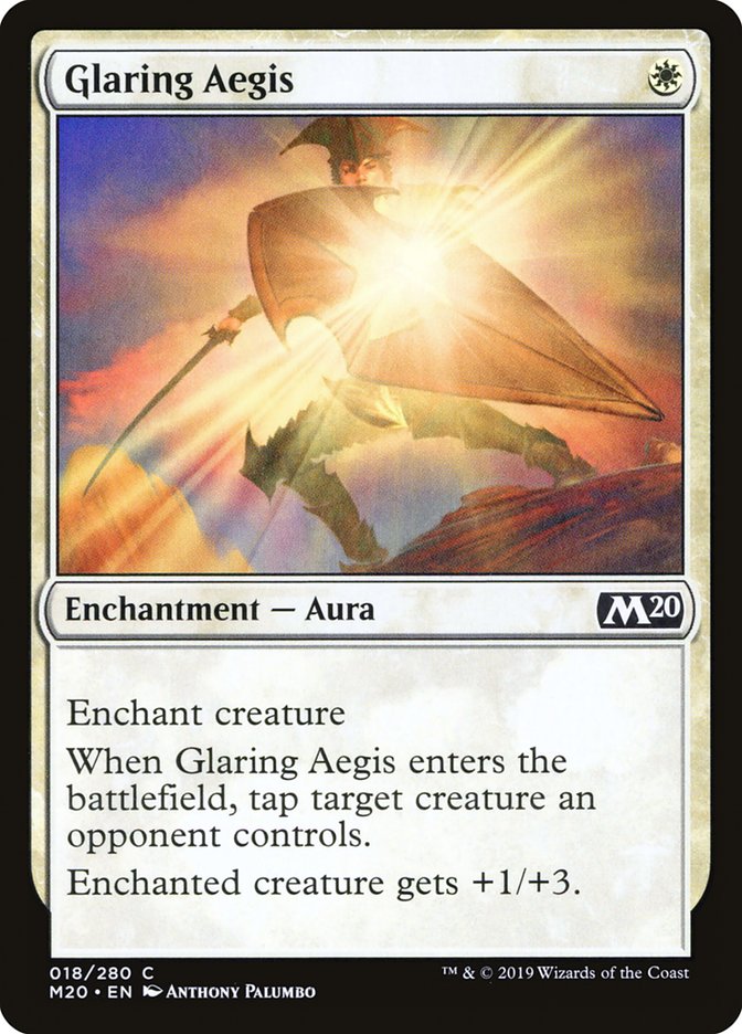 MTG Card Title: Glaring Aegis M20/18