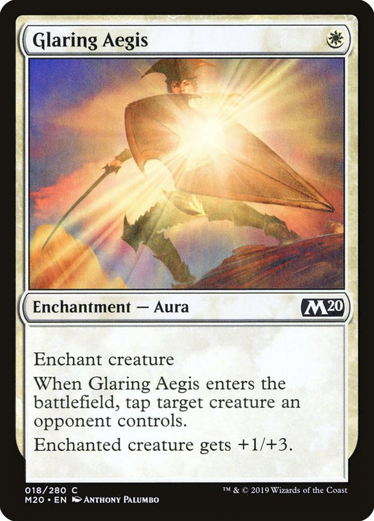 MTG Card Title: Glaring Aegis M20/18