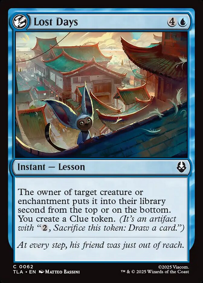 MTG Card Title: Lost Days TLA/62