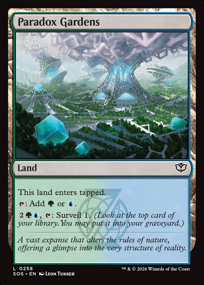 MTG Card Title: Paradox Gardens SOS/258