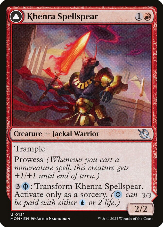 MTG Card Title: Khenra Spellspear // Gitaxian Spellstalker MOM/151