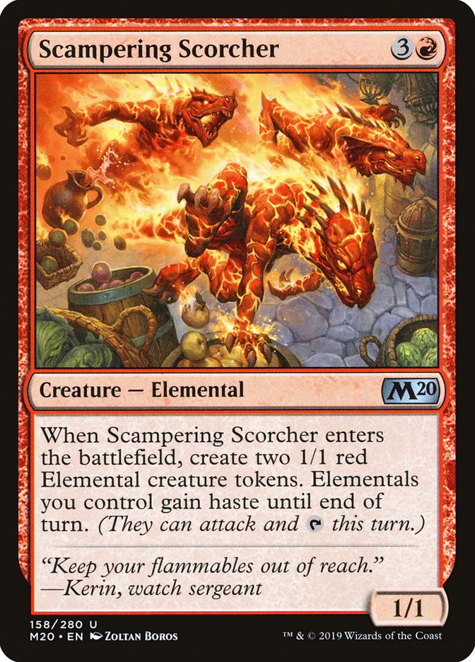 MTG Card Title: Scampering Scorcher M20/158