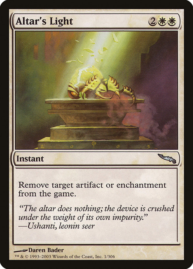 MTG Card Title: Altar's Light MRD/1