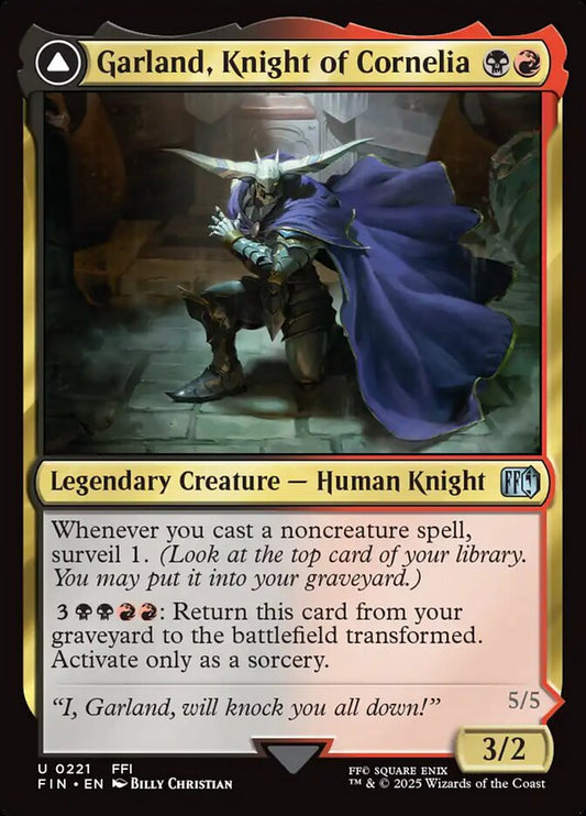 MTG Card Title: Garland, Knight of Cornelia // Chaos, the Endless FIN/221