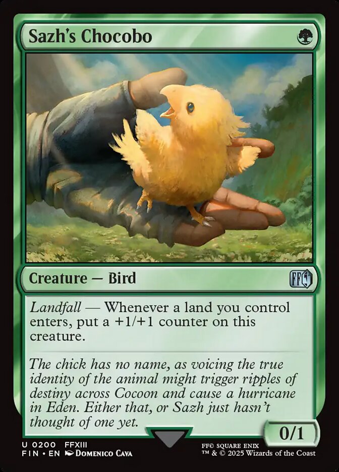 MTG Card Title: Sazh's Chocobo FIN/200