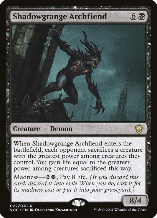 MTG Card Title: Shadowgrange Archfiend VOC/22