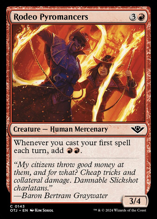 MTG Card Title: Rodeo Pyromancers OTJ/143
