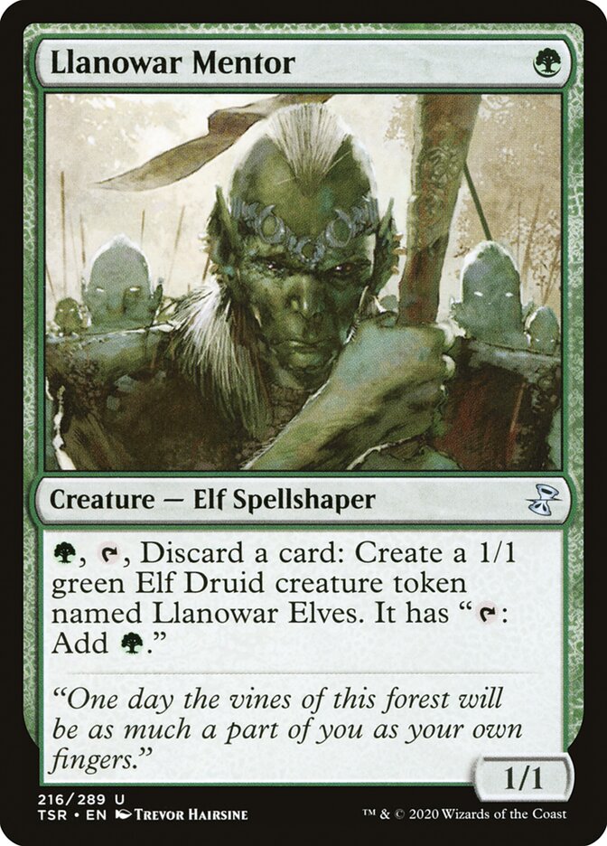 MTG Card Title: Llanowar Mentor TSR/216