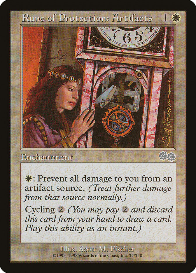 MTG Card Title: Rune of Protection: Artifacts USG/35