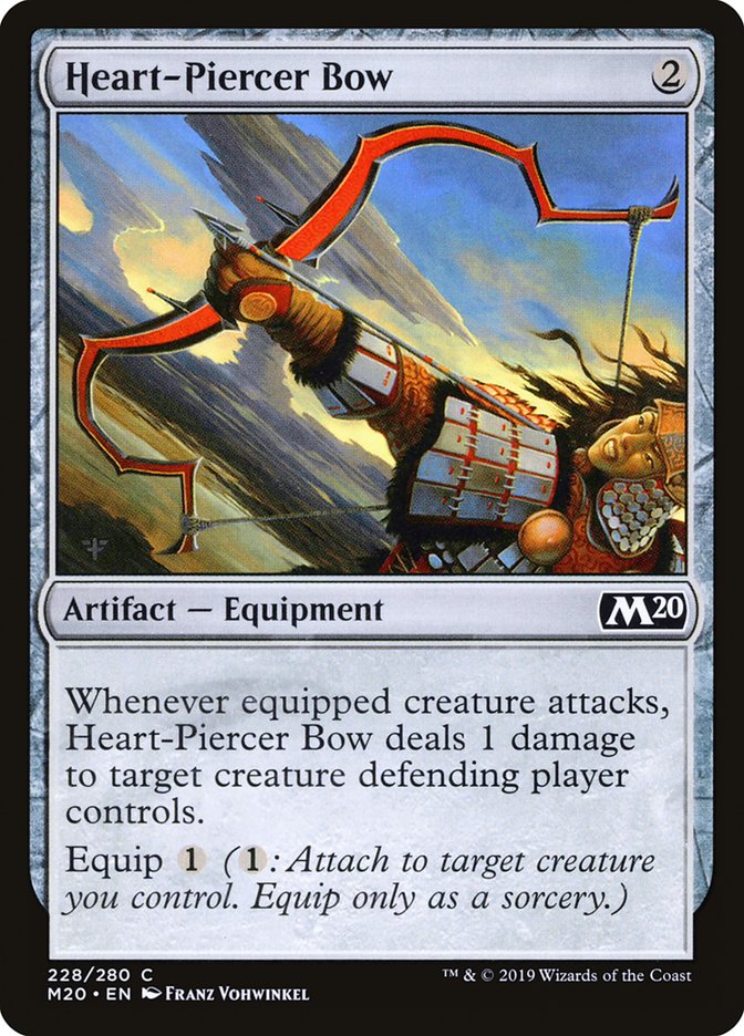 MTG Card Title: Heart-Piercer Bow M20/228