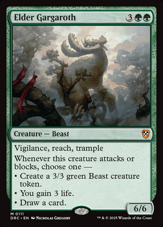 MTG Card Title: Elder Gargaroth DRC/111