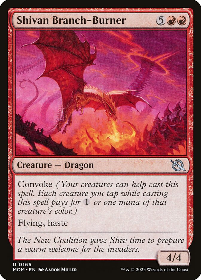MTG Card Title: Shivan Branch-Burner MOM/165