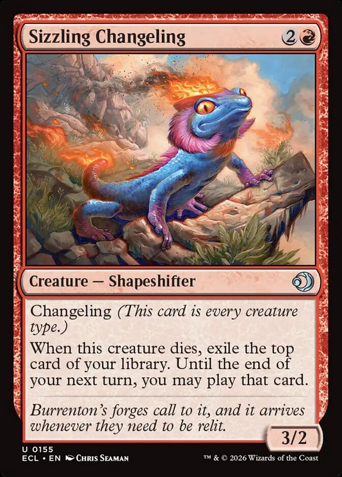 MTG Card Title: Sizzling Changeling ECL/155