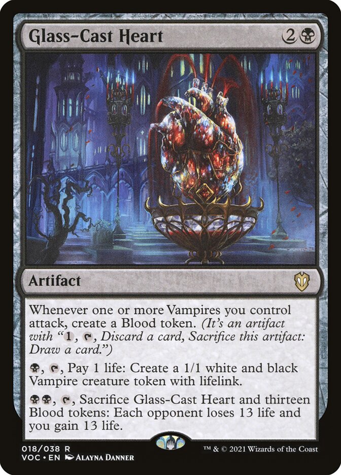 MTG Card Title: Glass-Cast Heart VOC/18