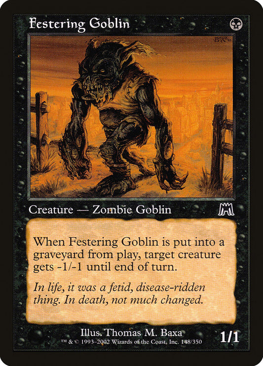 MTG Card Title: Festering Goblin ONS/148