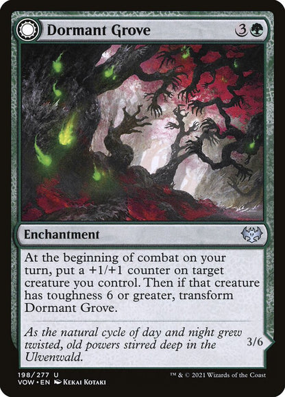 MTG Card Title: Dormant Grove // Gnarled Grovestrider VOW/198