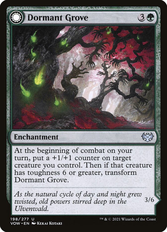 MTG Card Title: Dormant Grove // Gnarled Grovestrider VOW/198