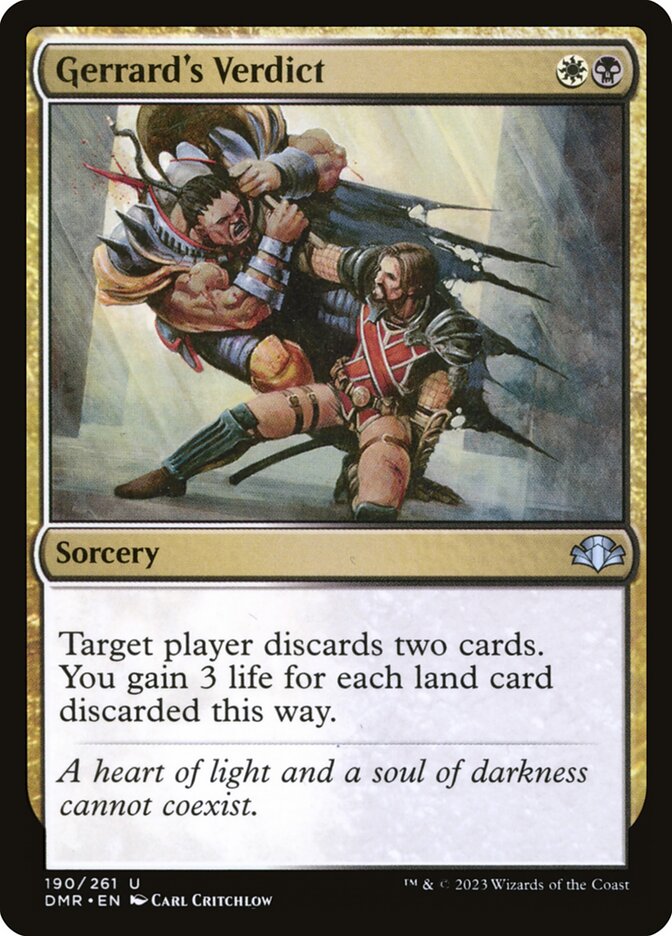 MTG Card Title: Gerrard's Verdict DMR/190