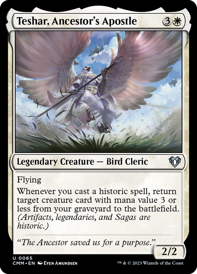 MTG Card Title: Teshar, Ancestor's Apostle CMM/65