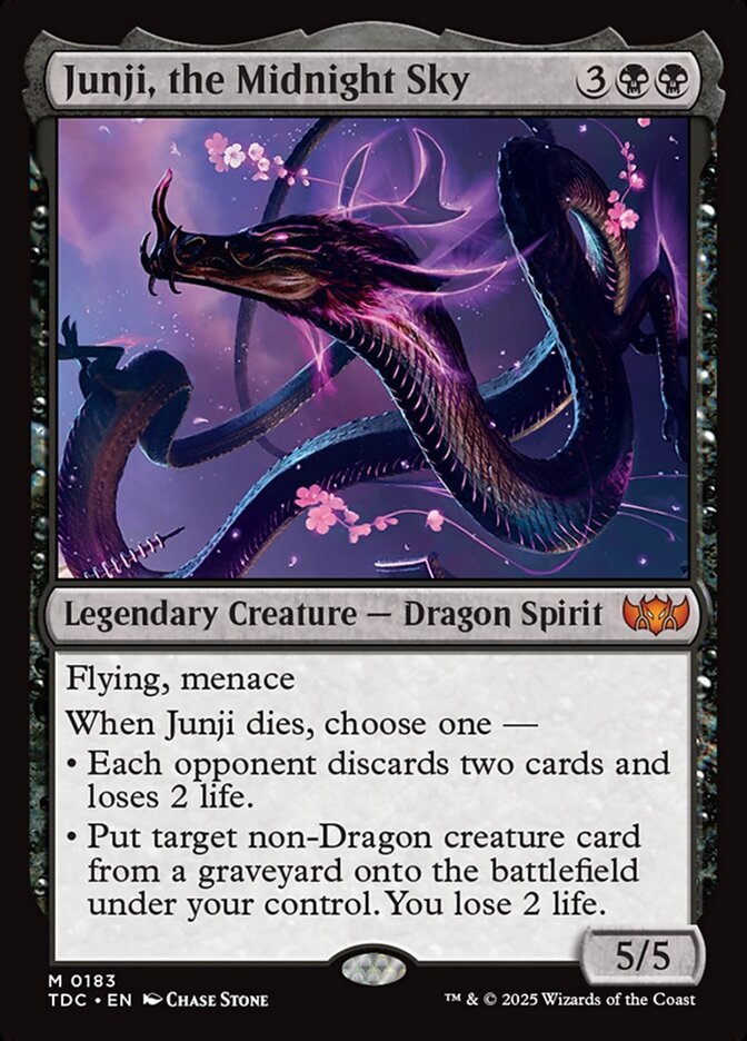 MTG Card Title: Junji, the Midnight Sky TDC/183