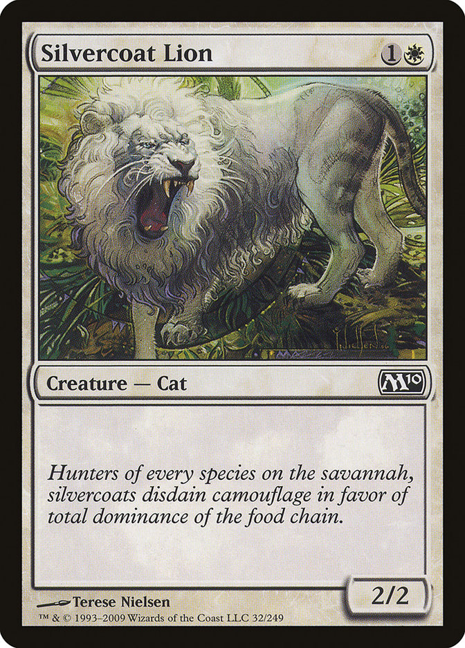MTG Card Title: Silvercoat Lion M10/32