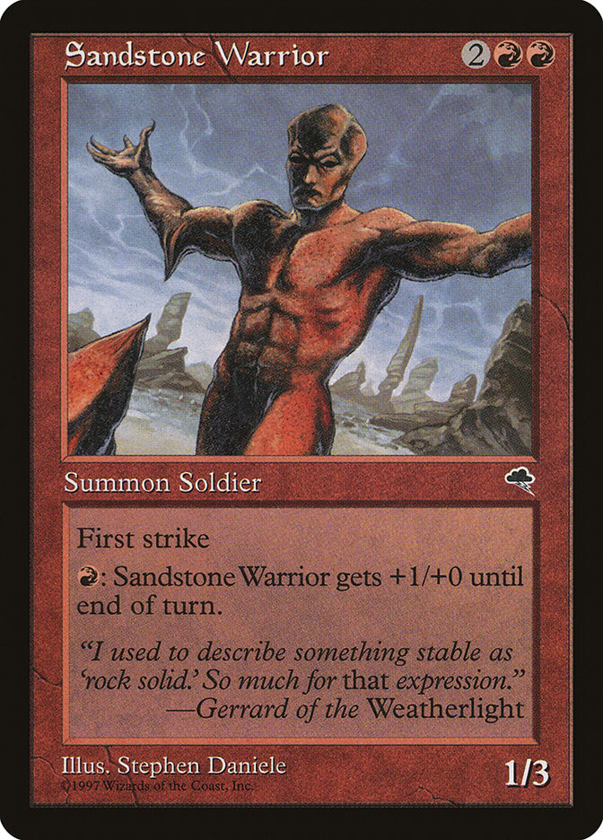 MTG Card Title: Sandstone Warrior TMP/199