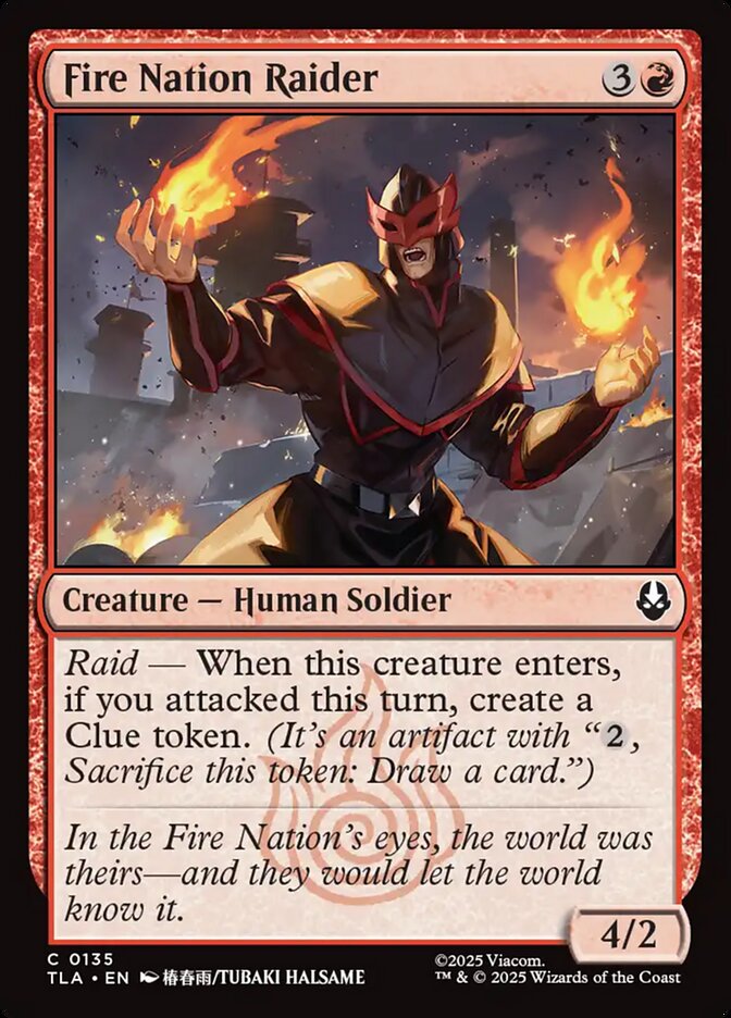 MTG Card Title: Fire Nation Raider TLA/135