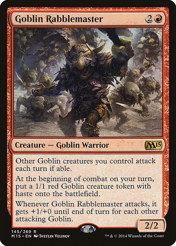 MTG Card Title: Goblin Rabblemaster M15/145