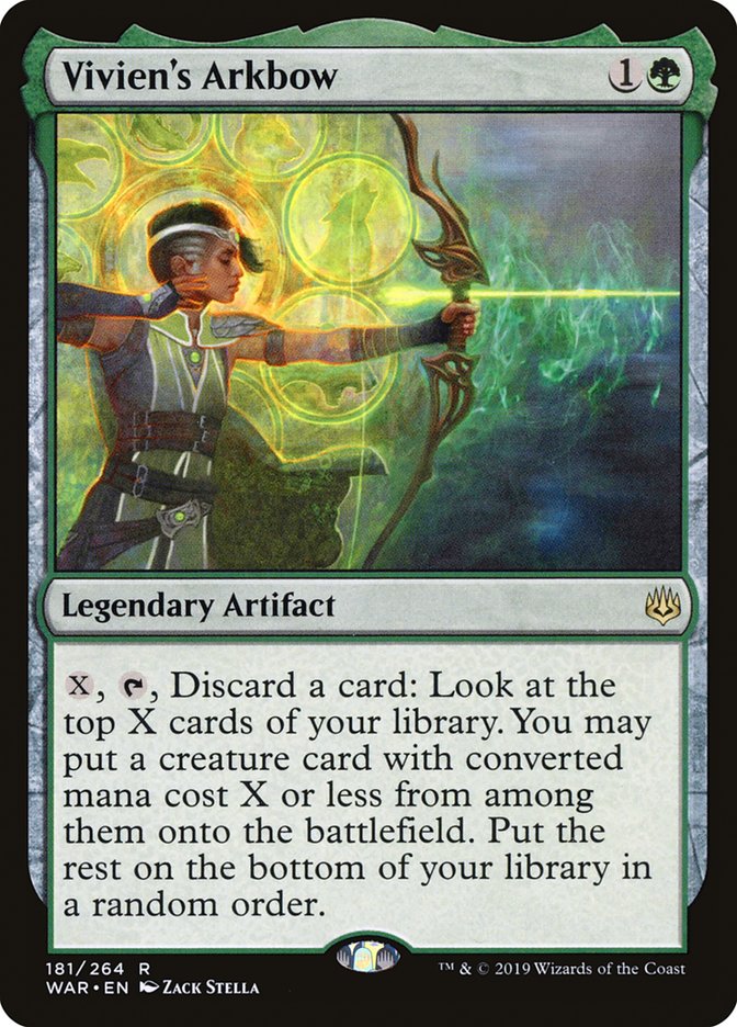 MTG Card Title: Vivien's Arkbow WAR/181