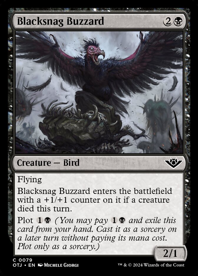 MTG Card Title: Blacksnag Buzzard OTJ/79