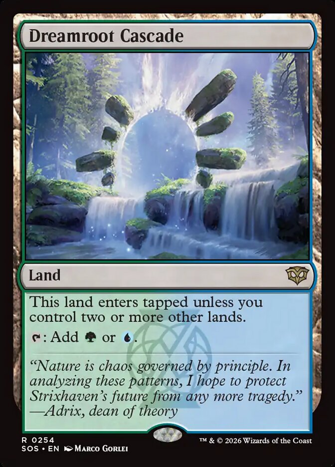 MTG Card Title: Dreamroot Cascade SOS/254