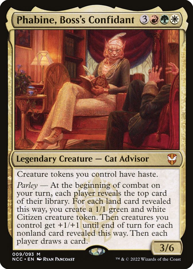 MTG Card Title: Phabine, Boss's Confidant NCC/9