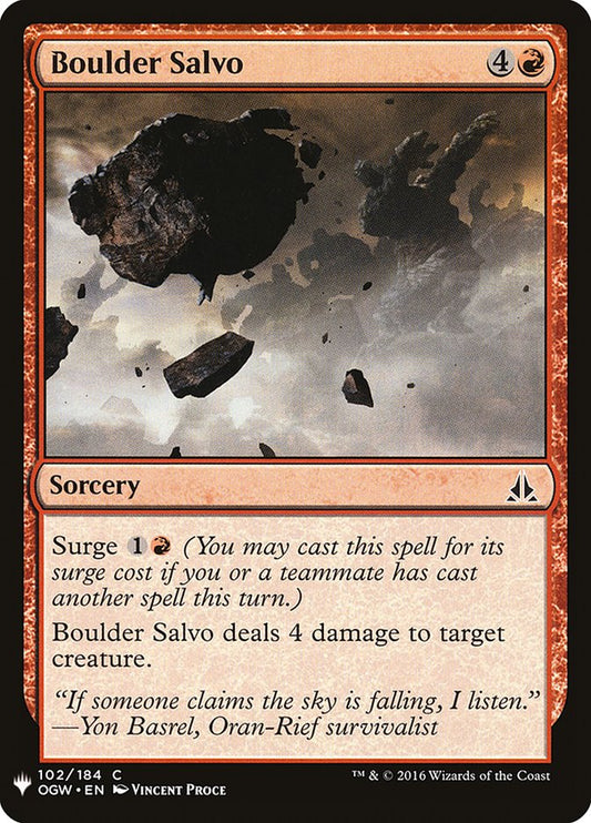 MTG Card Title: Boulder Salvo PLST/OGW-102