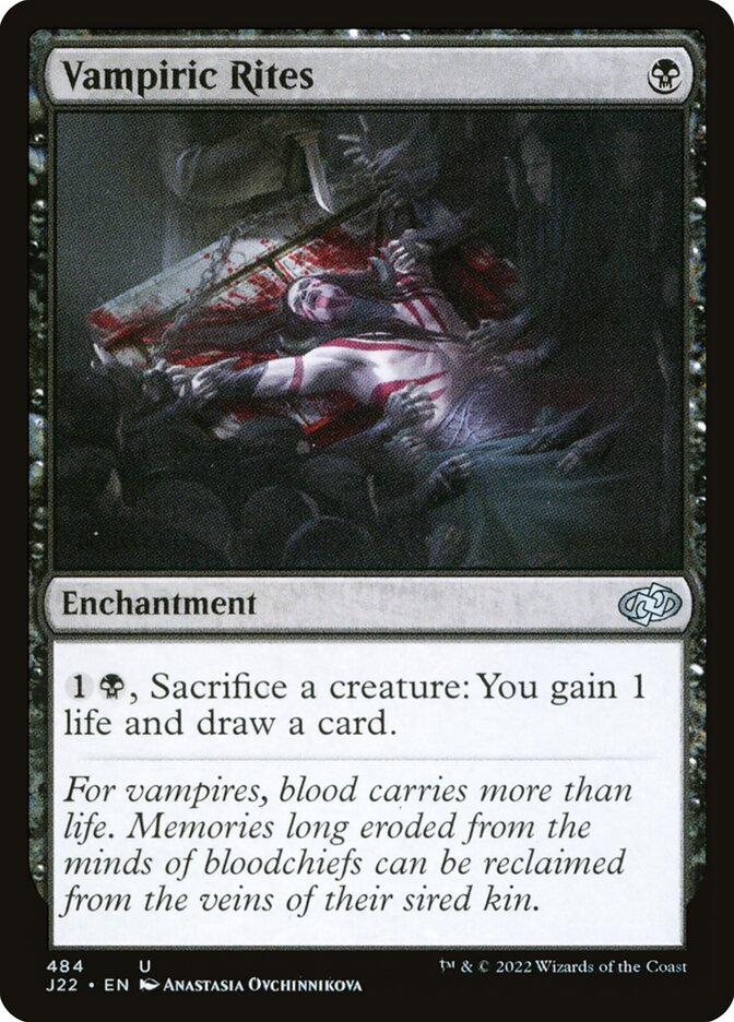 MTG Card Title: Vampiric Rites J22/484