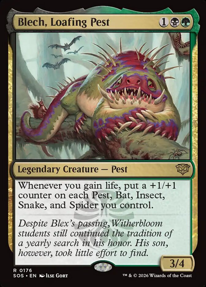 MTG Card Title: Blech, Loafing Pest SOS/176