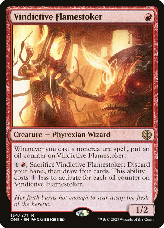 MTG Card Title: Vindictive Flamestoker ONE/154