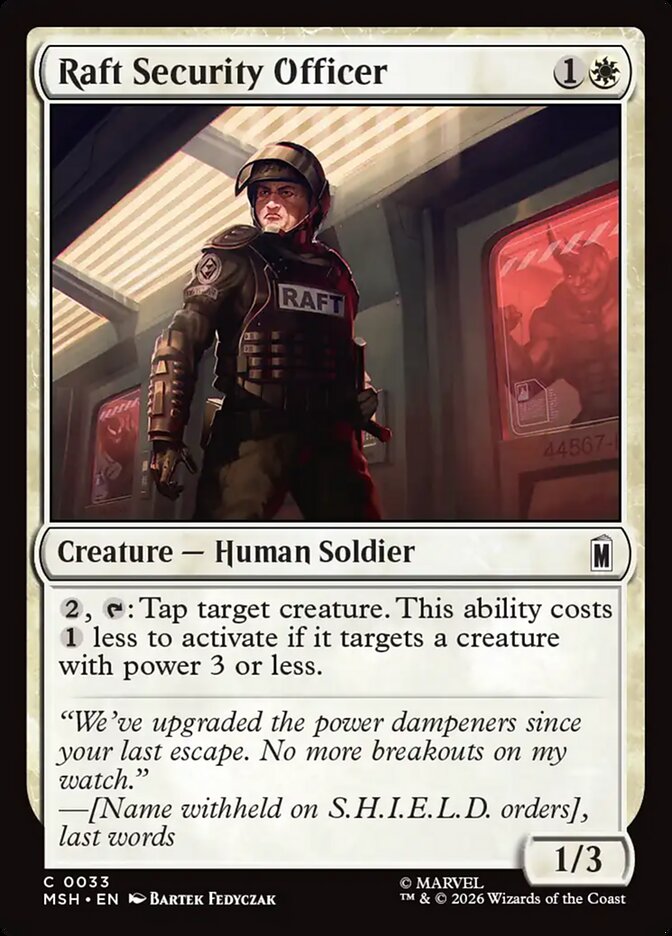 MTG Card Title: Raft Security Officer MSH/33