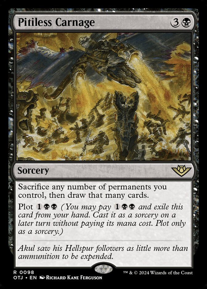 MTG Card Title: Pitiless Carnage OTJ/98