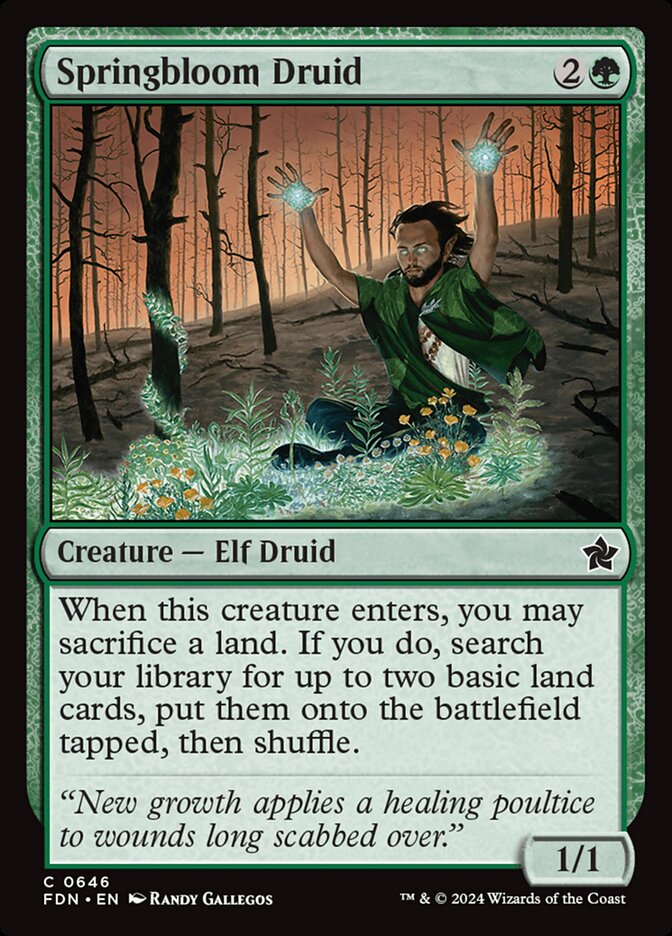 MTG Card Title: Springbloom Druid FDN/646