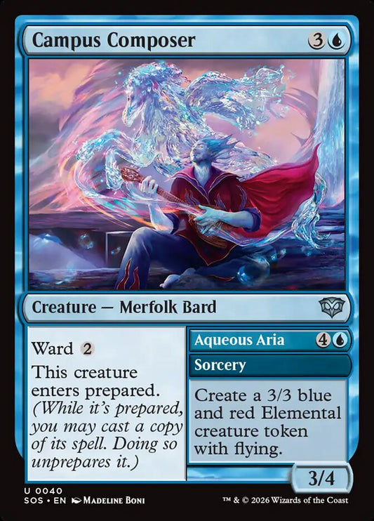 MTG Card Title: Campus Composer // Aqueous Aria SOS/40