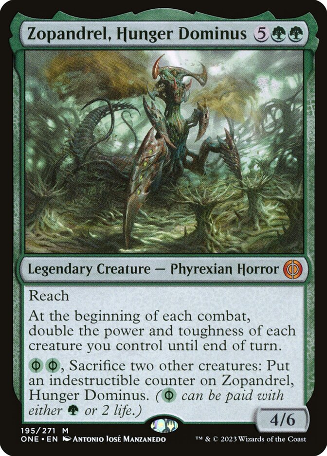 MTG Card Title: Zopandrel, Hunger Dominus ONE/195