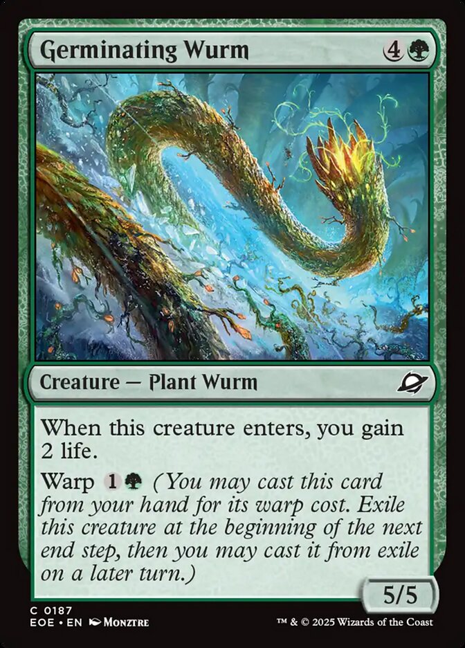 MTG Card Title: Germinating Wurm EOE/187