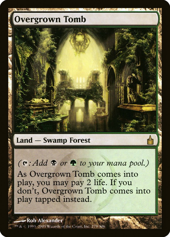 MTG Card Title: Overgrown Tomb RAV/279